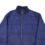 BENETTON Womens Blue Quilted Jacket L Polyester Blend Zip Bomber Style