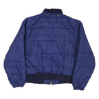 BENETTON Womens Blue Quilted Jacket L Polyester Blend Zip Bomber Style