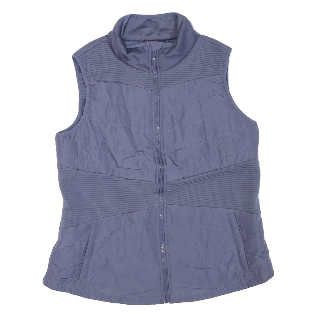 FILA Womens Blue Sleeveless Jacket XL Polyester Blend Zip Sports Casual