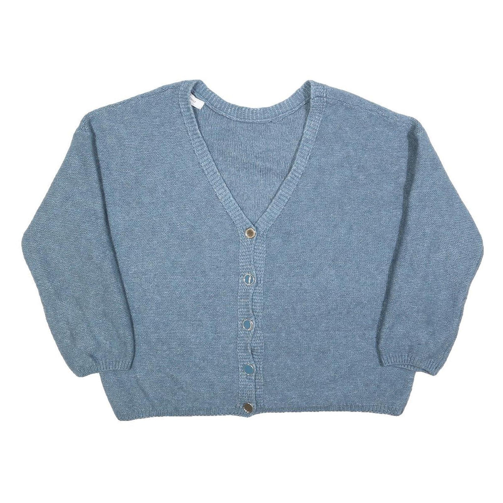 PROMOD Womens Blue Plain Pullover Jumper V-Neck Regular L Lightweight Knit