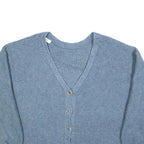 PROMOD Womens Blue Plain Pullover Jumper V-Neck Regular L Lightweight Knit