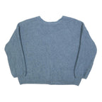 PROMOD Womens Blue Plain Pullover Jumper V-Neck Regular L Lightweight Knit