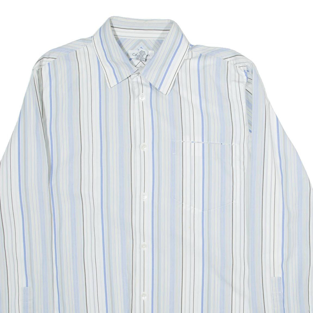 CALVIN KLEIN Mens Shirt Blue Striped Long Sleeve M