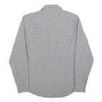 CALVIN KLEIN Mens Grey Check Shirt L Classic Collar Cotton Blend Long Sleeve