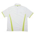 REEBOK Mens White & Lime Green Sports Polo L Short Sleeve Zip Neck Collar