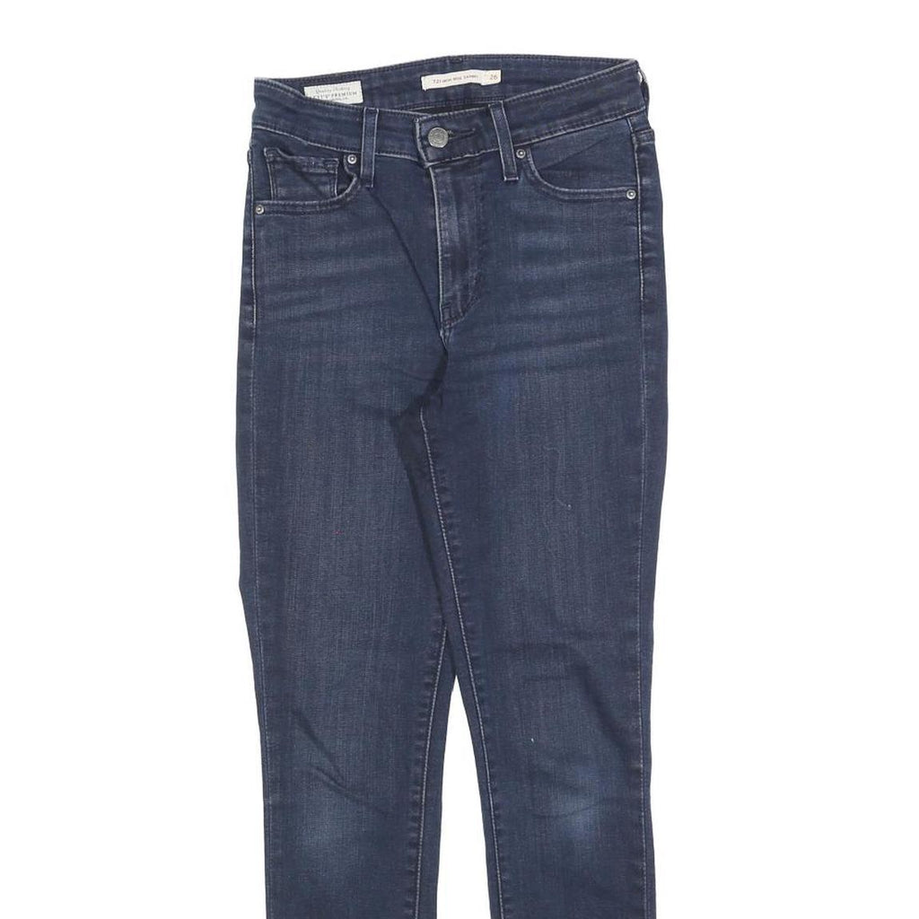 LEVI'S 721 Womens Jeans Blue Slim Skinny Denim Medium W26 L27 Stretch