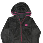HELLY HANSEN Womens Black & Pink Hooded Zip Fleece Jacket XS Polyester Blend