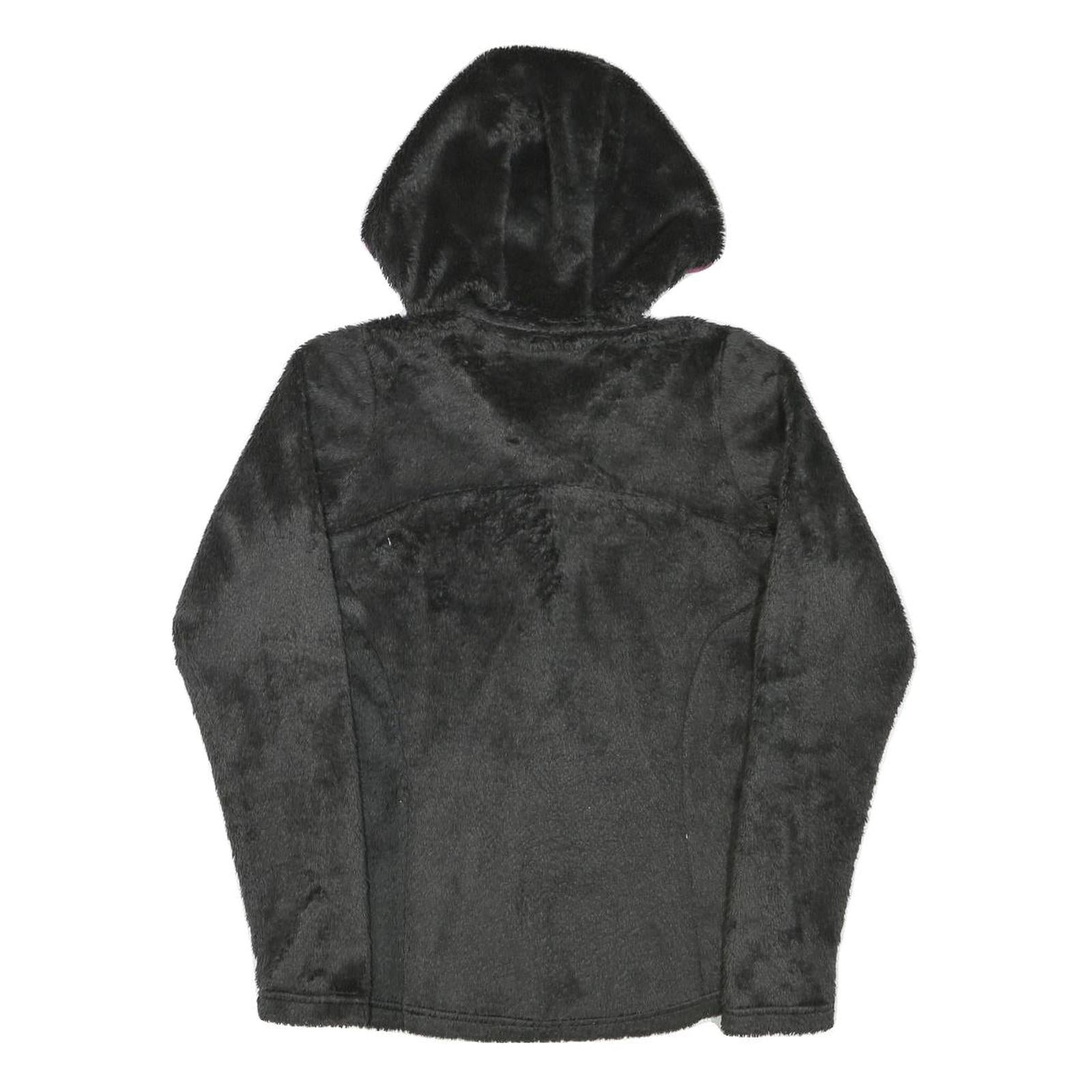 HELLY HANSEN Womens Black & Pink Hooded Zip Fleece Jacket XS Polyester Blend