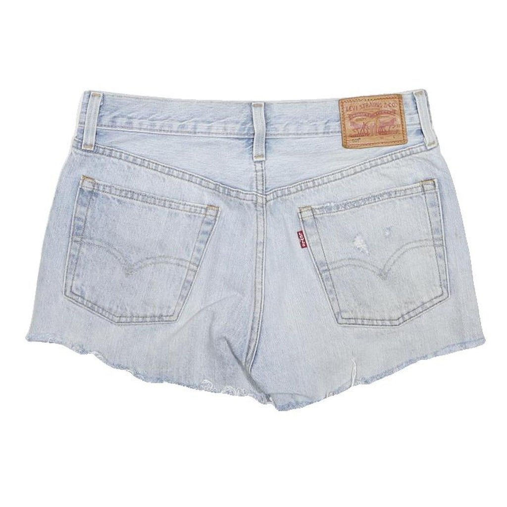 LEVI'S Womens Denim Blue Casual Cut-Off Shorts M W30 Distressed Patches