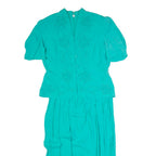 KARIN STEVENS Womens Day Dress Green Short Sleeve Long M