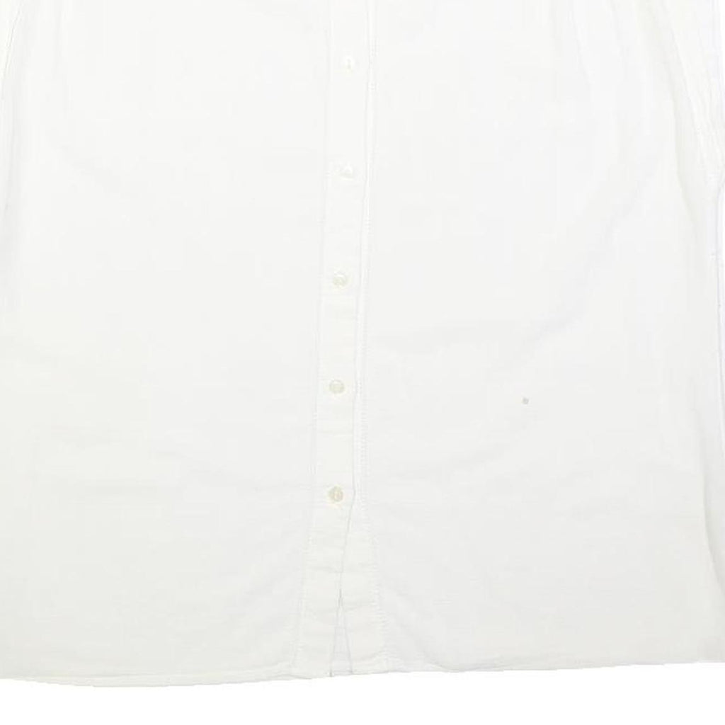 ACKERMAN Womens White Cotton Blend Sleeveless Button Neck Shirt M Casual