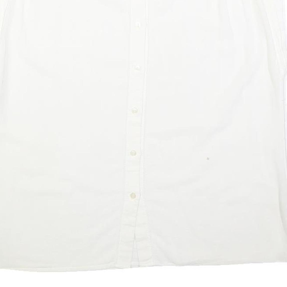 ACKERMAN Womens White Cotton Blend Sleeveless Button Neck Shirt M Casual