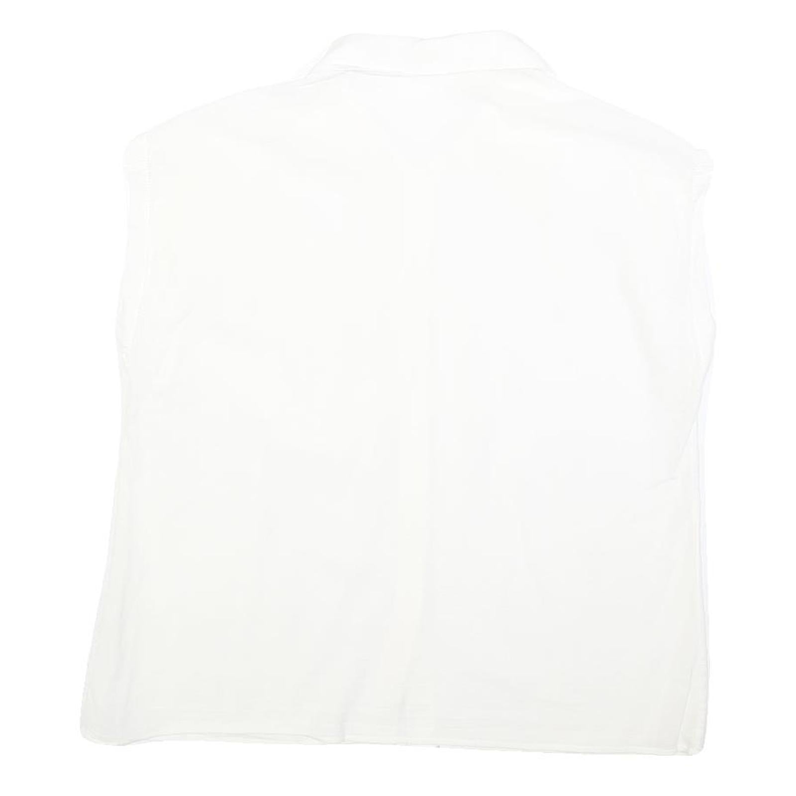 ACKERMAN Womens White Cotton Blend Sleeveless Button Neck Shirt M Casual