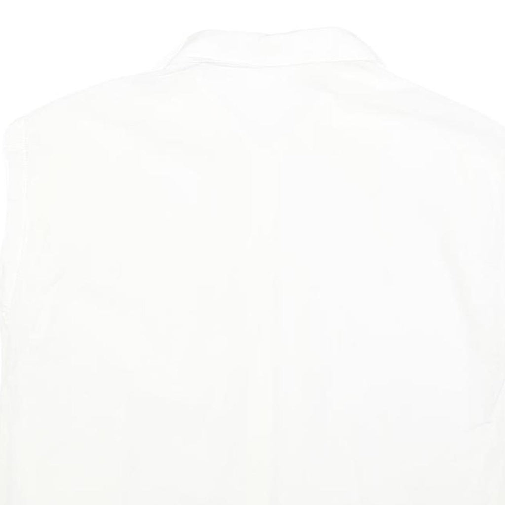 ACKERMAN Womens White Cotton Blend Sleeveless Button Neck Shirt M Casual