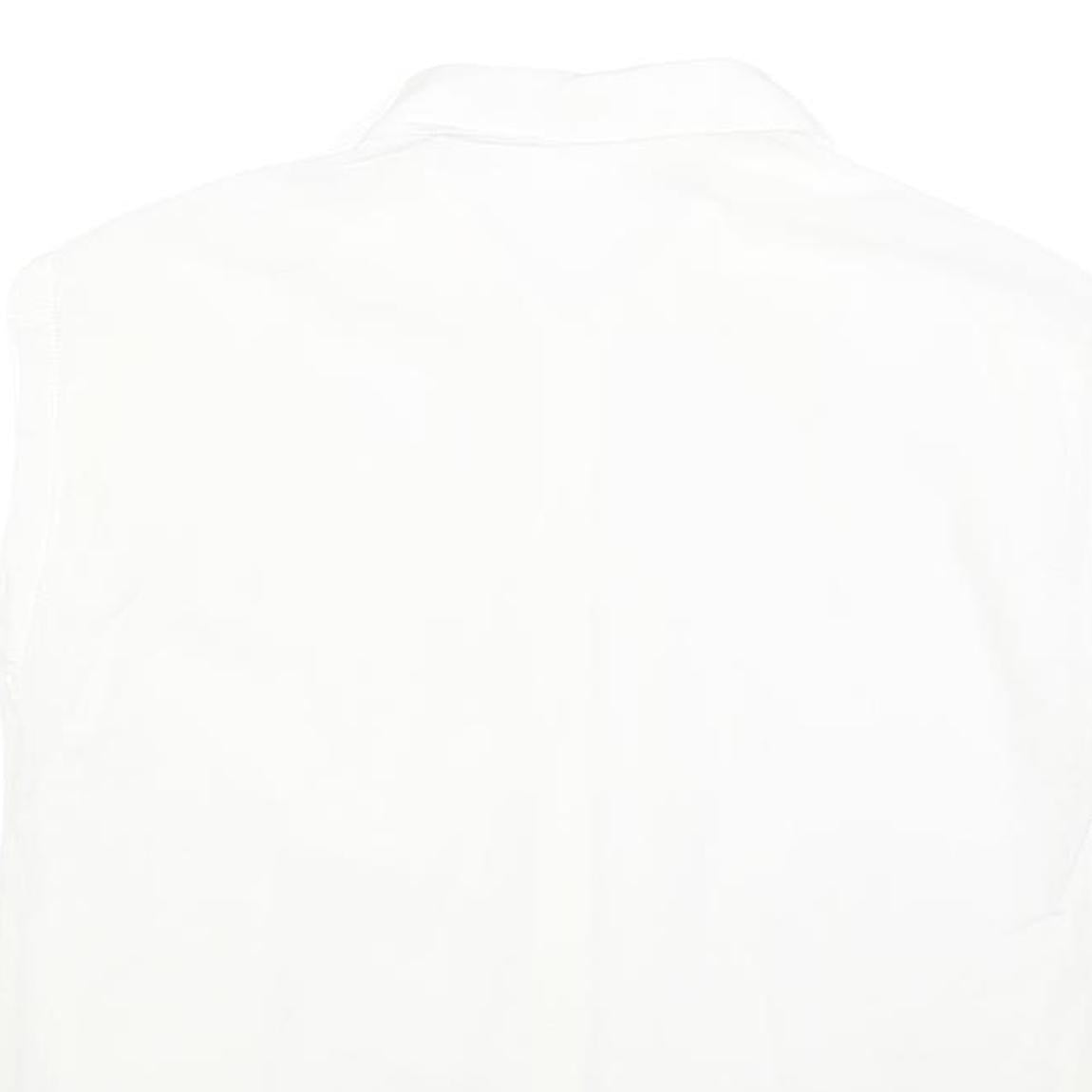 ACKERMAN Womens White Cotton Blend Sleeveless Button Neck Shirt M Casual