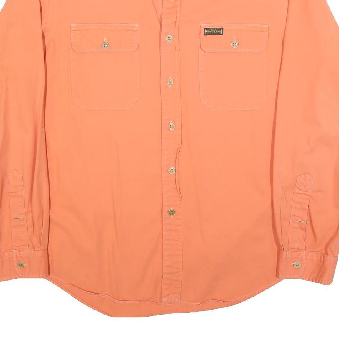 POLO RALPH LAUREN Mens Orange Classic Button Shirt XL Cotton Blend Casual