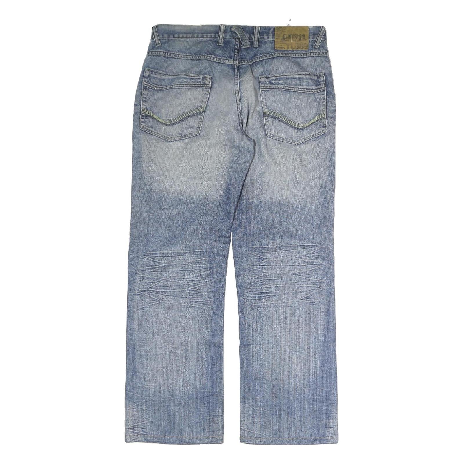 SOUTHERN Mens Jeans Blue Regular Straight Denim Light W36 L34 Casual Style