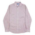 TOMMY HILFIGER Mens Red & White Shirt L Classic Fit Cotton Long Sleeve Button