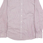 TOMMY HILFIGER Mens Red & White Shirt L Classic Fit Cotton Long Sleeve Button