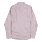 TOMMY HILFIGER Mens Red & White Shirt L Classic Fit Cotton Long Sleeve Button