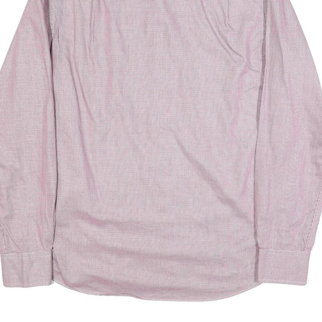 TOMMY HILFIGER Mens Red & White Shirt L Classic Fit Cotton Long Sleeve Button