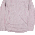 TOMMY HILFIGER Mens Red & White Shirt L Classic Fit Cotton Long Sleeve Button