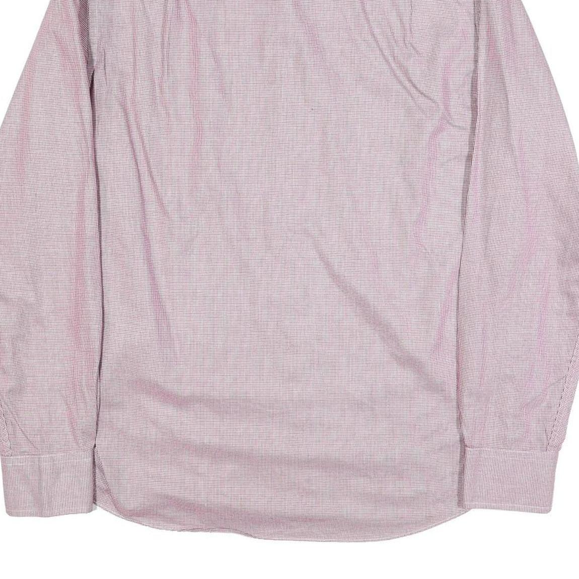 TOMMY HILFIGER Mens Red & White Shirt L Classic Fit Cotton Long Sleeve Button