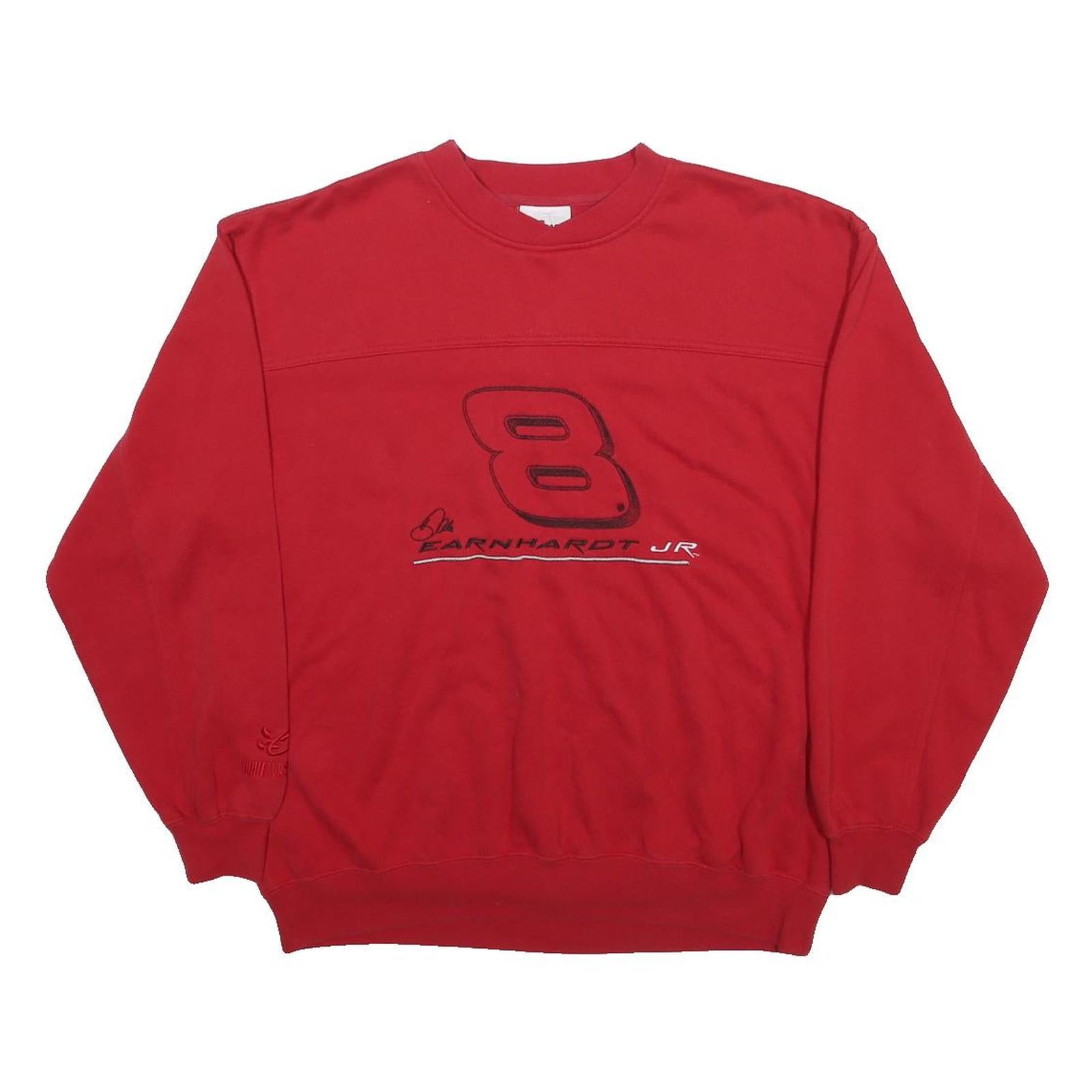 CHASE AUTHENTICS Mens Red Earnhardt Jr Crew Neck L Racing Sweatshirt