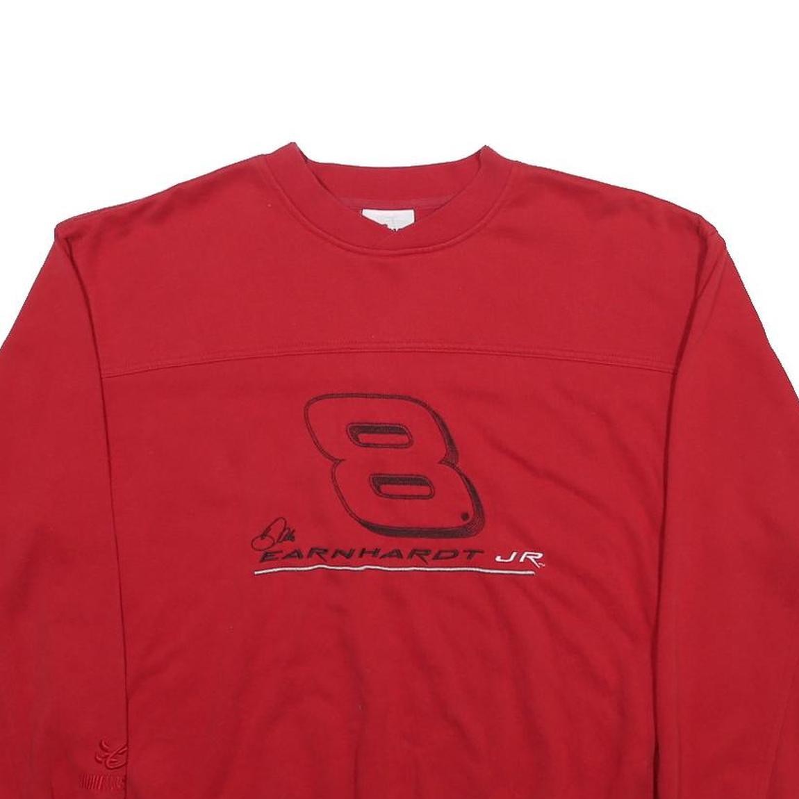 CHASE AUTHENTICS Mens Red Earnhardt Jr Crew Neck L Racing Sweatshirt