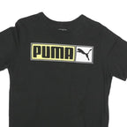 PUMA Mens Black Cotton Graphic T-Shirt S Short Sleeve Crew Neck Logo Print