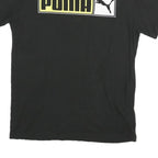 PUMA Mens Black Cotton Graphic T-Shirt S Short Sleeve Crew Neck Logo Print