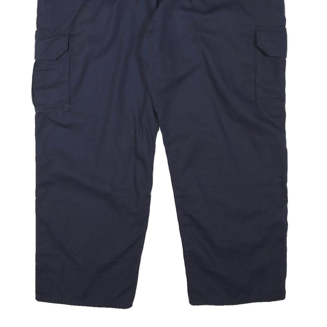 CARHARTT Mens Cotton Blend Navy Blue Regular Cargo Trousers W44 L29 Workwear