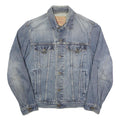 LEVI'S Mens Blue Denim Jacket S Cotton Button Closure Classic Fit Plain