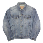 LEVI'S Mens Blue Denim Jacket S Cotton Button Closure Classic Fit Plain