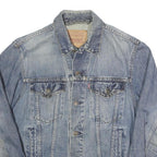 LEVI'S Mens Blue Denim Jacket S Cotton Button Closure Classic Fit Plain