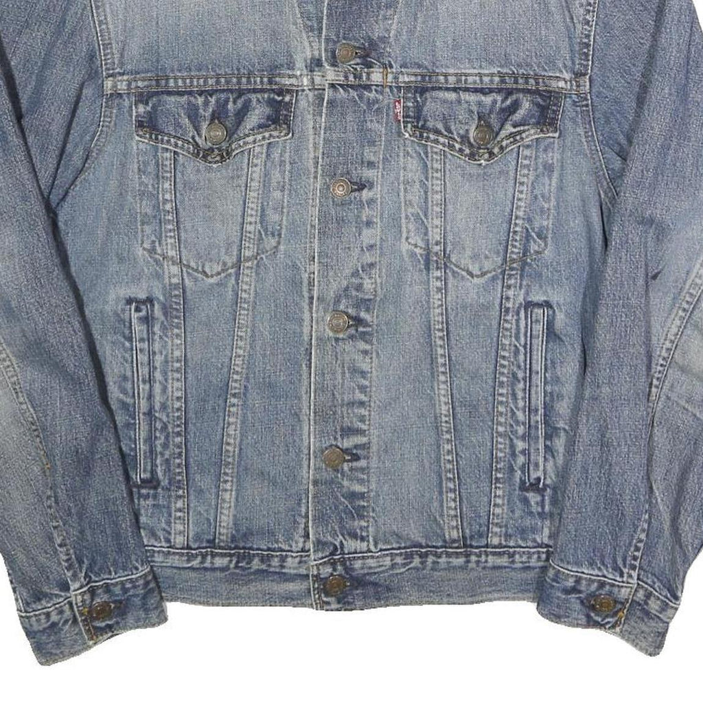 LEVI'S Mens Blue Denim Jacket S Cotton Button Closure Classic Fit Plain