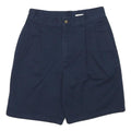 IZOD Womens Shorts Navy Blue Casual S W25 Cotton Blend Pleated