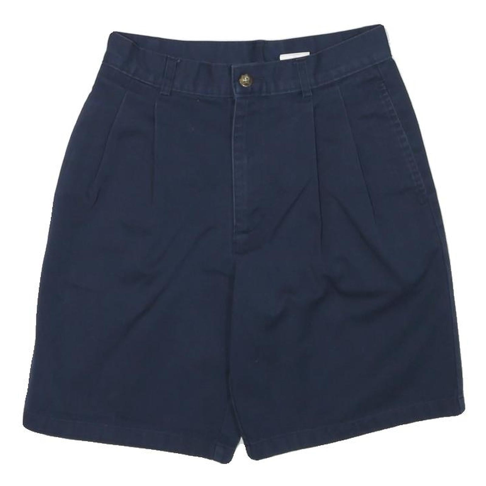 IZOD Womens Shorts Navy Blue Casual S W25 Cotton Blend Pleated