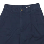 IZOD Womens Shorts Navy Blue Casual S W25 Cotton Blend Pleated