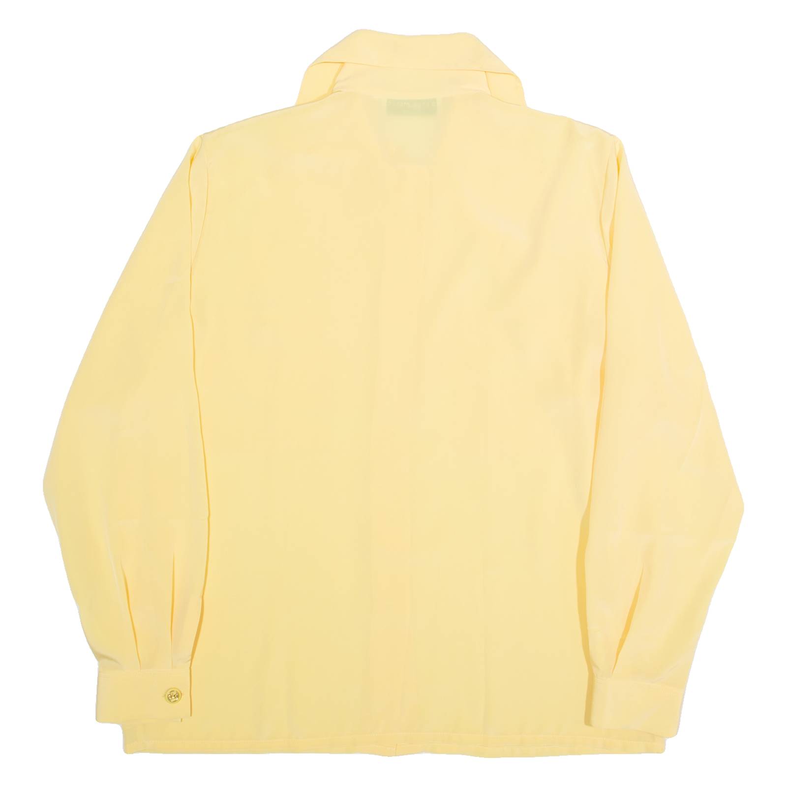 SOLANGE MONDOR Womens Blouse Shirt Yellow High Neck Long Sleeve 90s L