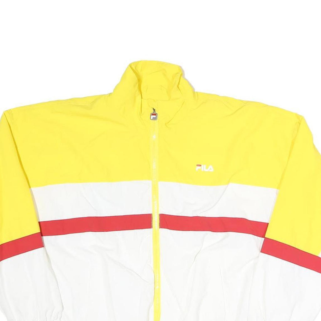 FILA Womens Yellow & White Sports Zip Jacket XS Polyester Track Retro