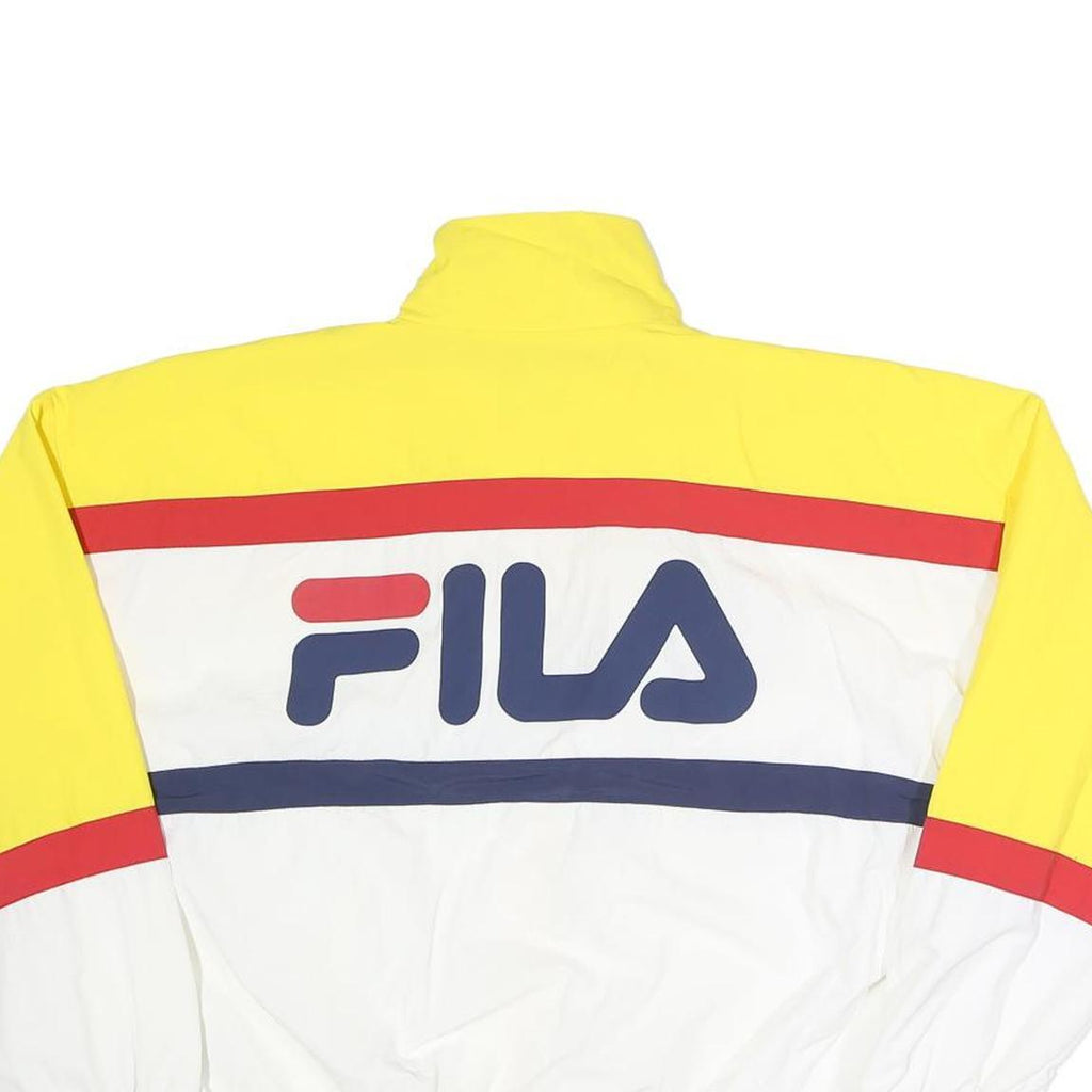 FILA Womens Yellow & White Sports Zip Jacket XS Polyester Track Retro