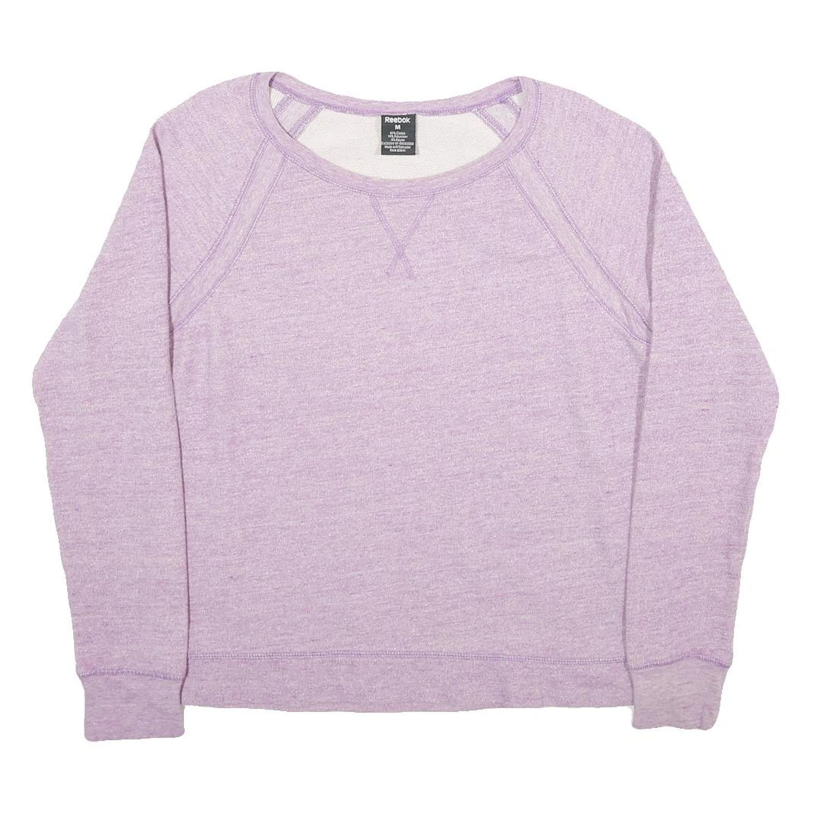 REEBOK Womens Purple Sweatshirt Crew Neck M Lightweight Cotton Blend Pullover