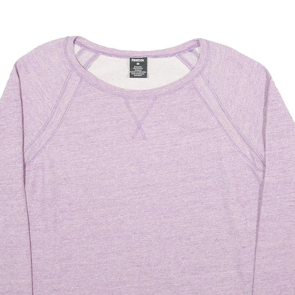 REEBOK Womens Purple Sweatshirt Crew Neck M Lightweight Cotton Blend Pullover