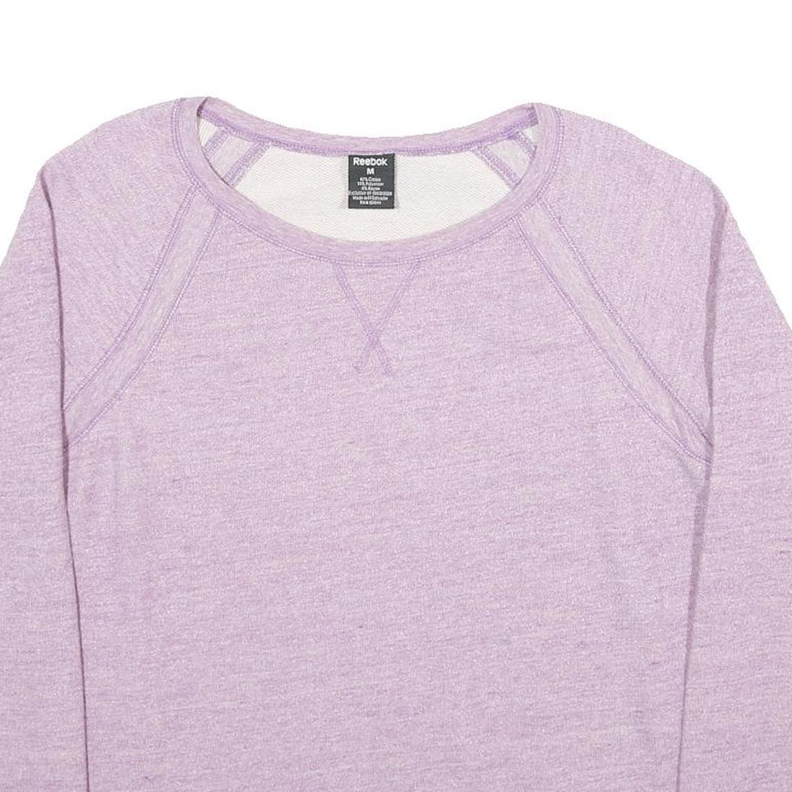 REEBOK Womens Purple Sweatshirt Crew Neck M Lightweight Cotton Blend Pullover