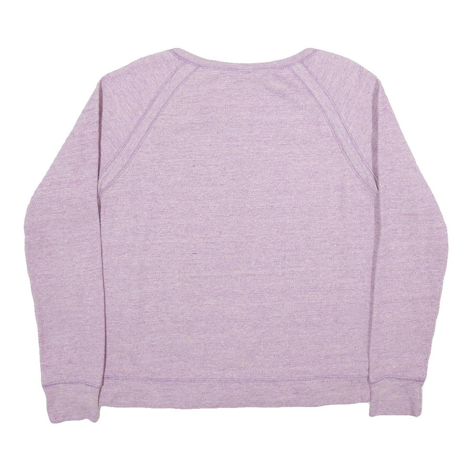 REEBOK Womens Purple Sweatshirt Crew Neck M Lightweight Cotton Blend Pullover