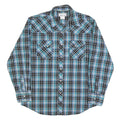WRANGLER Mens Blue & Black Check Shirt L Western Style Casual Cotton Blend