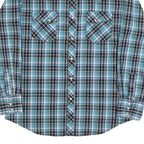 WRANGLER Mens Blue & Black Check Shirt L Western Style Casual Cotton Blend