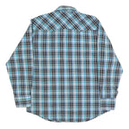 WRANGLER Mens Blue & Black Check Shirt L Western Style Casual Cotton Blend