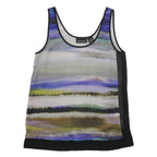 DKNY Womens Multicolour T-Shirt XS Sleeveless Scoop Neck Polyester Relaxed Fit